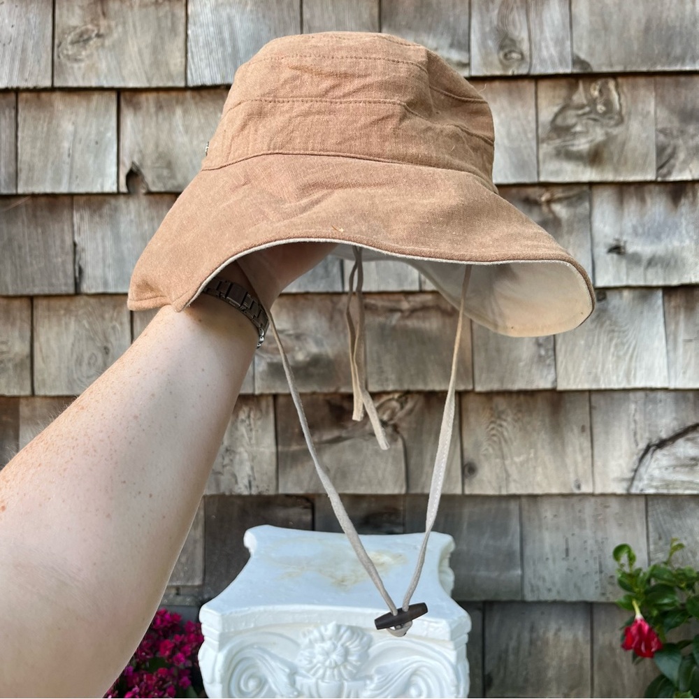 Reversible Sun Bucket Hat / burnt orange and cream